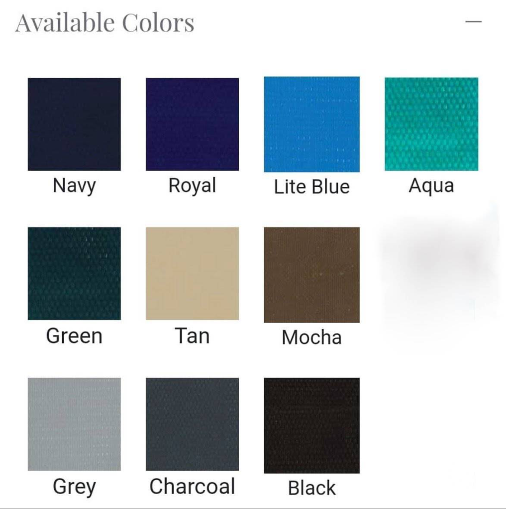 Fabric Color Options – Infinity Pool Covers